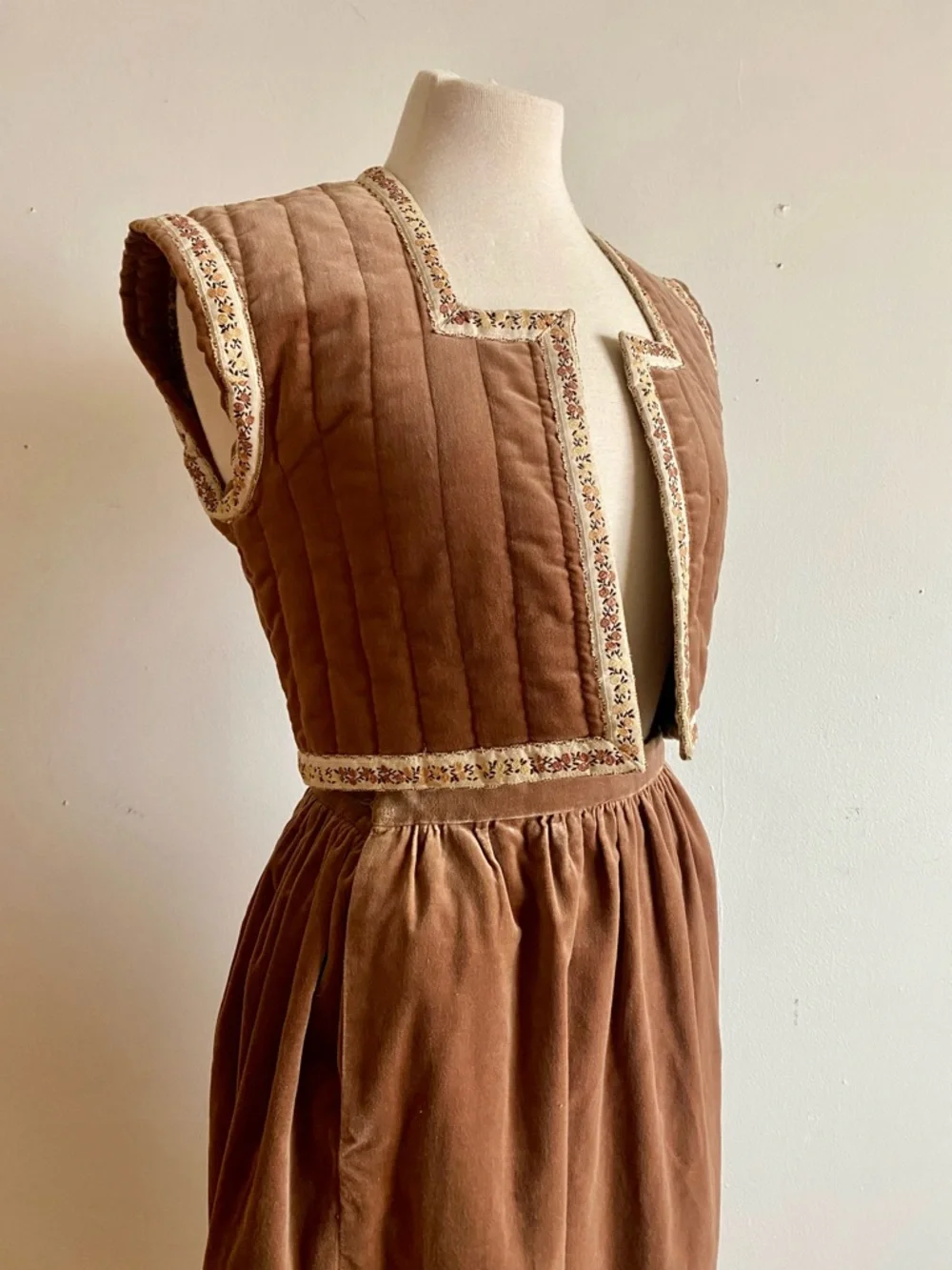 Vintage Suttles & Seawinds Skirt Vest Set Autumnal Paisley Vicki Lynn Bardon XS - Picture 3 of 16